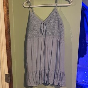 Steve Madden Light Blue Crochet Mini Dress